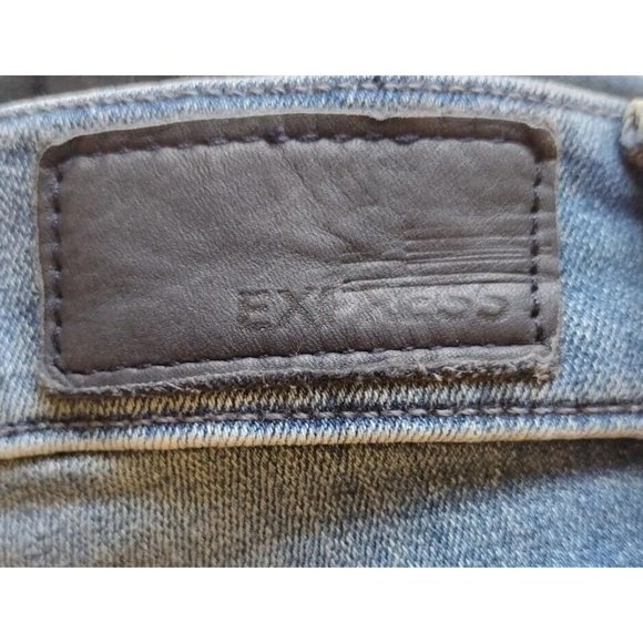 Express Leggings Womens 4 Cropped Mid Rise Stretch Denim Perfect - Picture 10 of 16